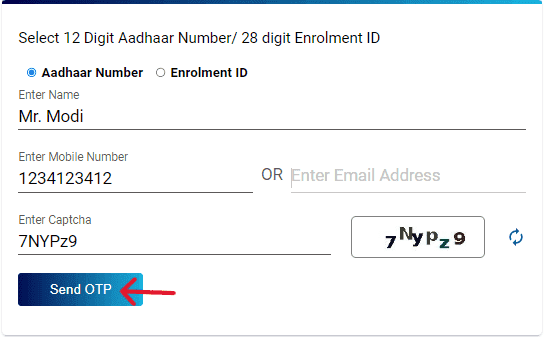 Aadhaar Card Download by name and Mobile number
