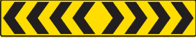 Black and Yellow Striped Road Sign