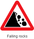 How are road signs in areas prone to rockfall