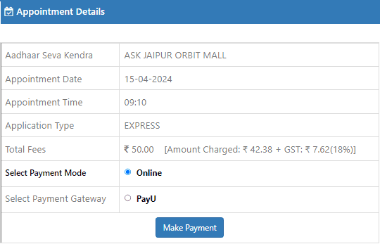Pay Rs. 50 Rupees for Mobile Number Change in Aadhar