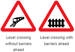 Railway Road Crossing Sign