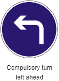 The meaning of the Left Turn Sign