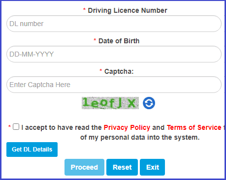 Verify your Driving License Details